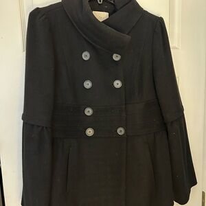 LOFT Black Double-Breasted Coat